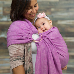 berry + rose gold  |  ring sling baby carrier