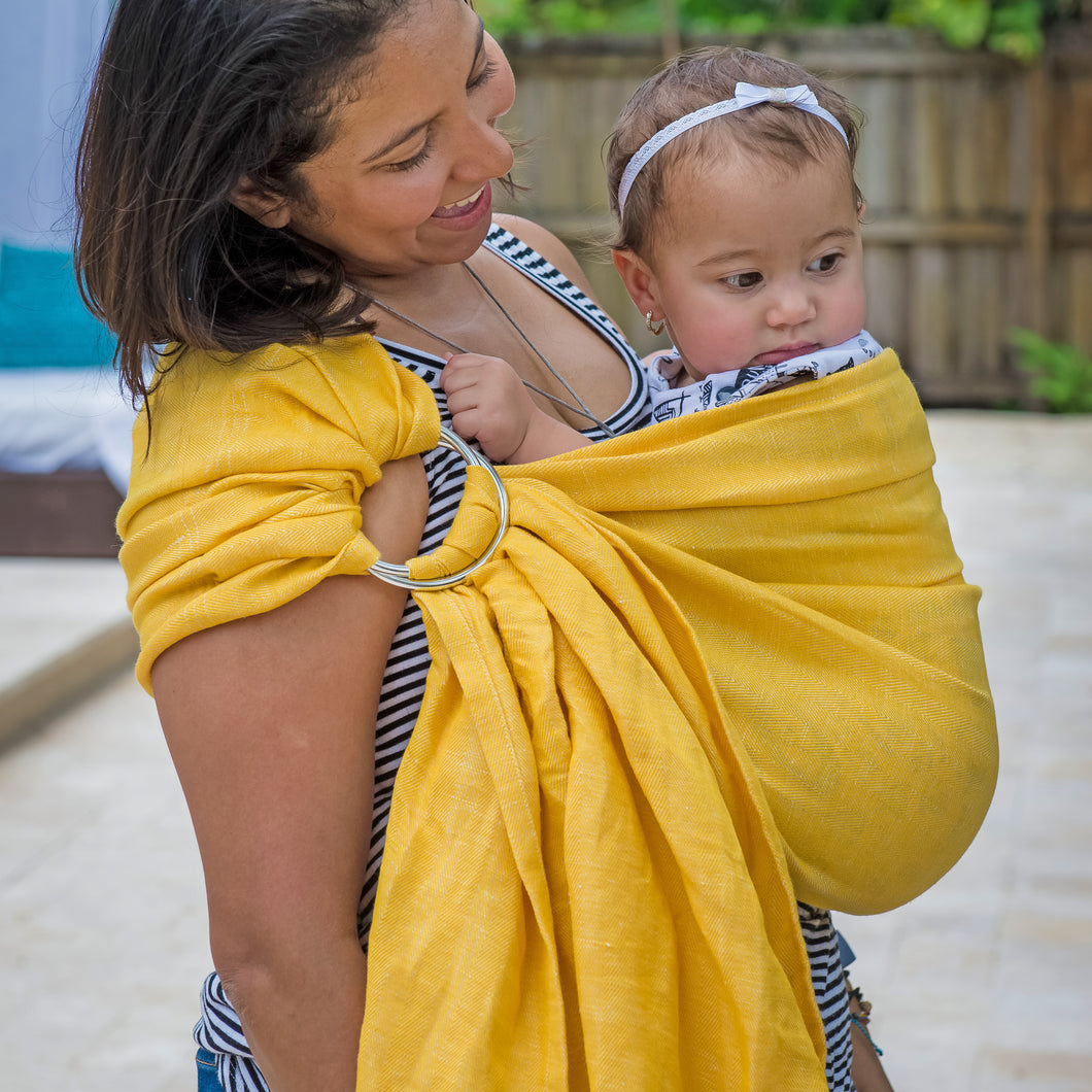 sun + silver  |  ring sling baby carrier